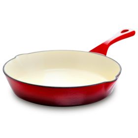 Crock Pot Artisan 8 in. Round Enameled Cast Iron Skillet in Scarlet Red