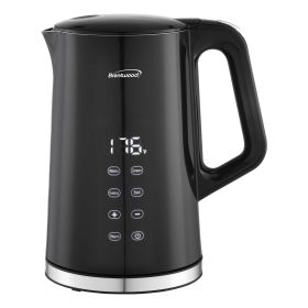 Brentwood 1.7L 1100W BPA Free 360 Cordless Cool Touch Digital Electric Kettle in Black
