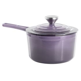 MegaChef 2 Quart Enameled Cast Iron Sauce Pan in Gradient Purple